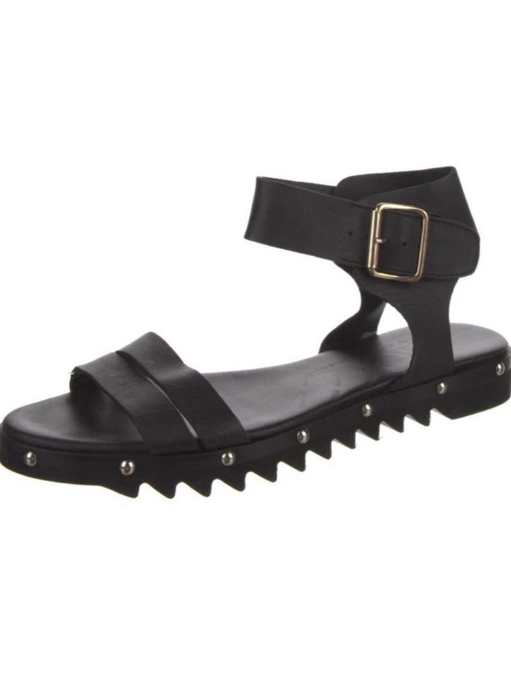 AGL gladiator studded sandals black leather size 36.5 US 6